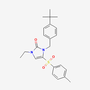molecular formula C23H28N2O3S B3008121 3-[4-(tert-butyl)benzyl]-1-ethyl-4-[(4-methylphenyl)sulfonyl]-1,3-dihydro-2H-imidazol-2-one CAS No. 691858-02-3