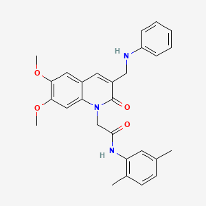 2-[3-(anilinomethyl)-6,7-dimethoxy-2-oxoquinolin-1(2H)-yl]-N-(2,5-dimethylphenyl)acetamide