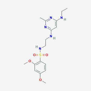 molecular formula C17H25N5O4S B3008125 N-(2-((6-(ethylamino)-2-methylpyrimidin-4-yl)amino)ethyl)-2,4-dimethoxybenzenesulfonamide CAS No. 1207002-22-9