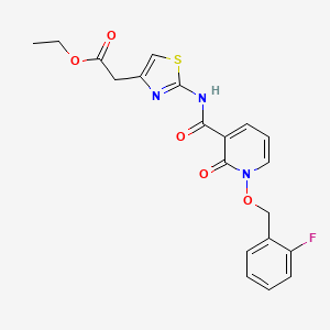 molecular formula C20H18FN3O5S B3008131 2-(2-(1-((2-氟苄基)氧基)-2-氧代-1,2-二氢吡啶-3-甲酰胺基)噻唑-4-基)乙酸乙酯 CAS No. 868679-19-0