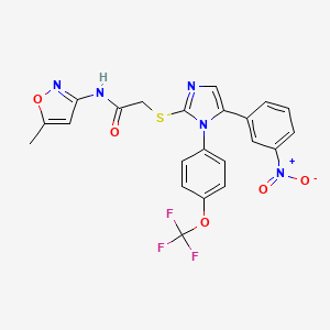 N-(5-methylisoxazol-3-yl)-2-((5-(3-nitrophenyl)-1-(4-(trifluoromethoxy)phenyl)-1H-imidazol-2-yl)thio)acetamide