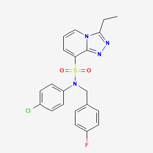 molecular formula C21H18ClFN4O2S B3008157 N-(4-chlorophenyl)-3-ethyl-N-(4-fluorobenzyl)[1,2,4]triazolo[4,3-a]pyridine-8-sulfonamide CAS No. 1251622-03-3