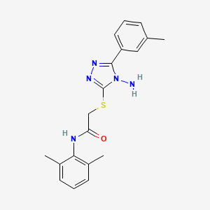molecular formula C19H21N5OS B3008161 2-((4-amino-5-(m-tolyl)-4H-1,2,4-triazol-3-yl)thio)-N-(2,6-dimethylphenyl)acetamide CAS No. 579440-75-8
