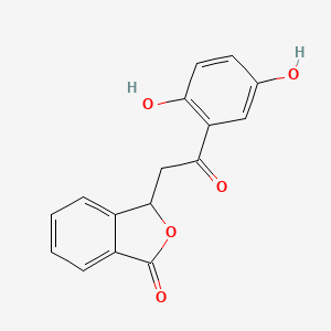 molecular formula C16H12O5 B3008177 3-(2-(2,5-dihydroxyphenyl)-2-oxoethyl)isobenzofuran-1(3H)-one CAS No. 423746-49-0