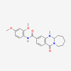 molecular formula C23H27N3O4 B3008178 N-(2,4-dimethoxyphenyl)-5-methyl-12-oxo-5,5a,6,7,8,9,10,12-octahydroazepino[2,1-b]quinazoline-3-carboxamide CAS No. 1775408-78-0
