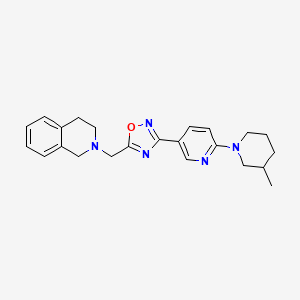 5-((3,4-dihydroisoquinolin-2(1H)-yl)methyl)-3-(6-(3-methylpiperidin-1-yl)pyridin-3-yl)-1,2,4-oxadiazole