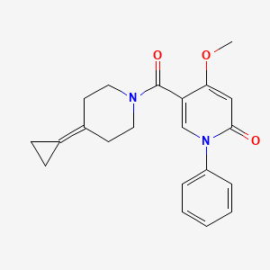 molecular formula C21H22N2O3 B3008210 5-(4-cyclopropylidenepiperidine-1-carbonyl)-4-methoxy-1-phenylpyridin-2(1H)-one CAS No. 2189497-73-0