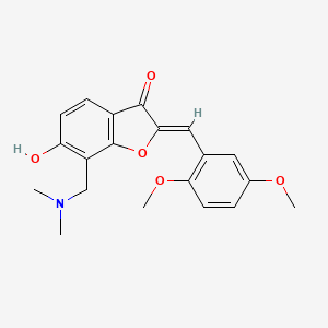 B3008212 (Z)-2-(2,5-dimethoxybenzylidene)-7-((dimethylamino)methyl)-6-hydroxybenzofuran-3(2H)-one CAS No. 869077-06-5