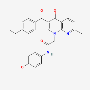2-(3-(4-ethylbenzoyl)-7-methyl-4-oxo-1,8-naphthyridin-1(4H)-yl)-N-(4-methoxyphenyl)acetamide