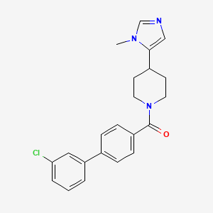molecular formula C22H22ClN3O B3008229 [4-(3-Chlorophenyl)phenyl]-[4-(3-methylimidazol-4-yl)piperidin-1-yl]methanone CAS No. 2309590-67-6