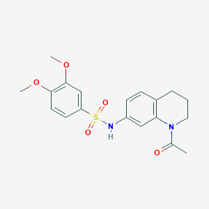 molecular formula C19H22N2O5S B3008232 N-(1-乙酰基-3,4-二氢-2H-喹啉-7-基)-3,4-二甲氧基苯磺酰胺 CAS No. 898439-28-6