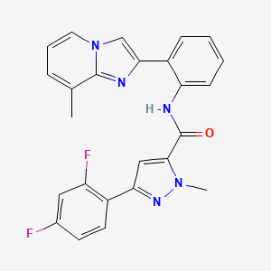 molecular formula C25H19F2N5O B3008237 3-(2,4-difluorophenyl)-1-methyl-N-(2-(8-methylimidazo[1,2-a]pyridin-2-yl)phenyl)-1H-pyrazole-5-carboxamide CAS No. 1788948-92-4