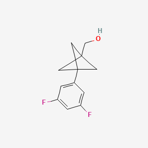molecular formula C12H12F2O B3008244 [3-(3,5-Difluorophenyl)-1-bicyclo[1.1.1]pentanyl]methanol CAS No. 2287344-57-2