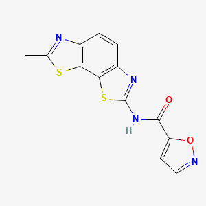 molecular formula C13H8N4O2S2 B3008248 N-(7-甲基苯并[1,2-d:4,3-d']双(噻唑)-2-基)异恶唑-5-甲酰胺 CAS No. 941957-26-2