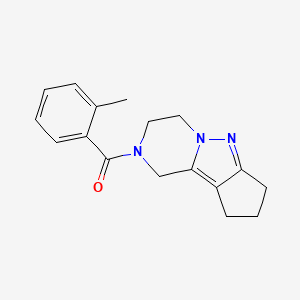 molecular formula C17H19N3O B3008252 (3,4,8,9-tetrahydro-1H-cyclopenta[3,4]pyrazolo[1,5-a]pyrazin-2(7H)-yl)(o-tolyl)methanone CAS No. 2034554-07-7
