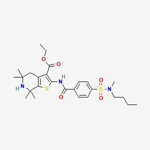 molecular formula C26H37N3O5S2 B3008254 ethyl 2-(4-(N-butyl-N-methylsulfamoyl)benzamido)-5,5,7,7-tetramethyl-4,5,6,7-tetrahydrothieno[2,3-c]pyridine-3-carboxylate CAS No. 449782-82-5