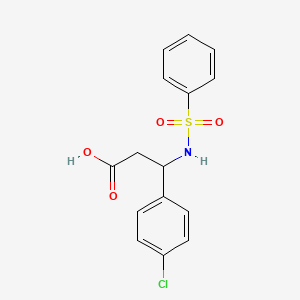 molecular formula C15H14ClNO4S B3008265 3-(4-Chlorophenyl)-3-[(phenylsulfonyl)amino]propanoic acid CAS No. 613656-63-6