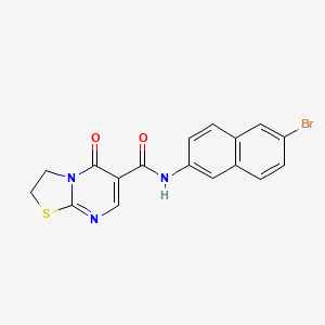 molecular formula C17H12BrN3O2S B3008266 N-(6-bromonaphthalen-2-yl)-5-oxo-3,5-dihydro-2H-thiazolo[3,2-a]pyrimidine-6-carboxamide CAS No. 865591-10-2