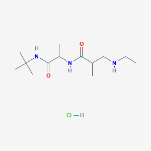 molecular formula C13H28ClN3O2 B3008272 N-[1-(Tert-butylamino)-1-oxopropan-2-yl]-3-(ethylamino)-2-methylpropanamide;hydrochloride CAS No. 2171710-52-2