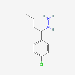 molecular formula C10H15ClN2 B3008277 1-(4-Chlorophenyl)butylhydrazine CAS No. 1314916-57-8