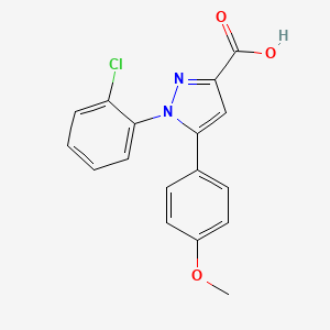molecular formula C17H13ClN2O3 B3008281 1-(2-chlorophenyl)-5-(4-methoxyphenyl)-1H-pyrazole-3-carboxylic acid CAS No. 1330108-27-4