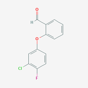 molecular formula C13H8ClFO2 B3008282 2-(3-Chloro-4-fluorophenoxy)benzaldehyde CAS No. 1393639-31-0