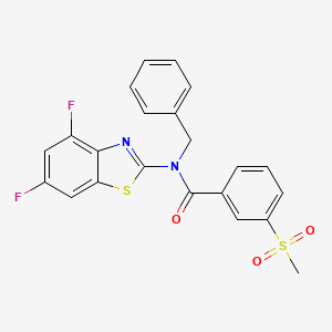 molecular formula C22H16F2N2O3S2 B3008298 N-苄基-N-(4,6-二氟苯并[d]噻唑-2-基)-3-(甲基磺酰基)苯甲酰胺 CAS No. 899963-96-3