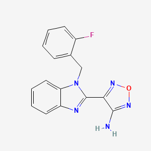 molecular formula C16H12FN5O B3008299 4-[1-(2-fluorobenzyl)-1H-benzimidazol-2-yl]-1,2,5-oxadiazol-3-amine CAS No. 332064-39-8
