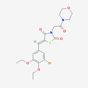 molecular formula C20H23BrN2O6S B300830 5-(3-Bromo-4,5-diethoxybenzylidene)-3-[2-(4-morpholinyl)-2-oxoethyl]-1,3-thiazolidine-2,4-dione 