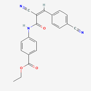Ethyl 4-[[(Z)-2-cyano-3-(4-cyanophenyl)prop-2-enoyl]amino]benzoate