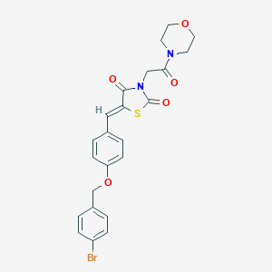 molecular formula C23H21BrN2O5S B300831 5-{4-[(4-Bromobenzyl)oxy]benzylidene}-3-[2-(4-morpholinyl)-2-oxoethyl]-1,3-thiazolidine-2,4-dione 