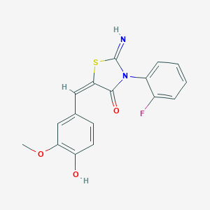 molecular formula C17H13FN2O3S B300832 3-(2-Fluorophenyl)-5-(4-hydroxy-3-methoxybenzylidene)-2-imino-1,3-thiazolidin-4-one 