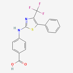 molecular formula C17H11F3N2O2S B3008321 4-{[5-Phenyl-4-(trifluoromethyl)-1,3-thiazol-2-YL]amino}benzoic acid CAS No. 255833-41-1