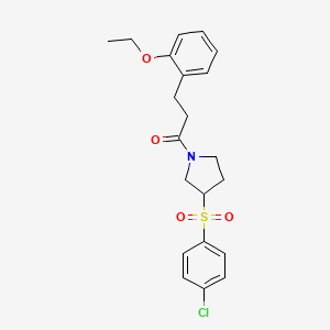1-(3-((4-Chlorophenyl)sulfonyl)pyrrolidin-1-yl)-3-(2-ethoxyphenyl)propan-1-one