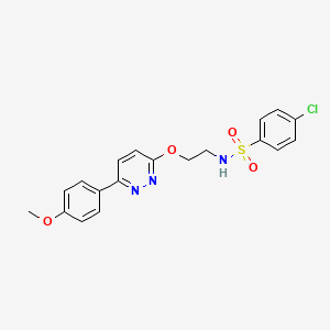 molecular formula C19H18ClN3O4S B3008327 4-氯-N-(2-((6-(4-甲氧基苯基)哒嗪-3-基)氧基)乙基)苯磺酰胺 CAS No. 1005295-78-2