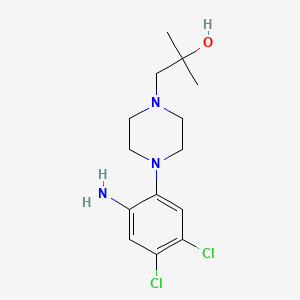molecular formula C14H21Cl2N3O B3008334 1-[4-(2-Amino-4,5-dichlorophenyl)piperazin-1-yl]-2-methylpropan-2-ol CAS No. 1526111-80-7