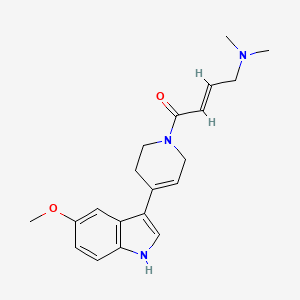 molecular formula C20H25N3O2 B3008335 (E)-4-(Dimethylamino)-1-[4-(5-methoxy-1H-indol-3-yl)-3,6-dihydro-2H-pyridin-1-yl]but-2-en-1-one CAS No. 1798401-01-0