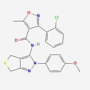 3-(2-chlorophenyl)-N-(2-(4-methoxyphenyl)-4,6-dihydro-2H-thieno[3,4-c]pyrazol-3-yl)-5-methylisoxazole-4-carboxamide