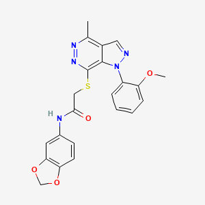 N-(benzo[d][1,3]dioxol-5-yl)-2-((1-(2-methoxyphenyl)-4-methyl-1H-pyrazolo[3,4-d]pyridazin-7-yl)thio)acetamide