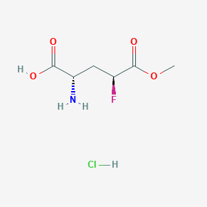 molecular formula C6H11ClFNO4 B3008347 (2S,4S)-2-Amino-4-fluoro-5-methoxy-5-oxopentanoic acid;hydrochloride CAS No. 2408937-86-8