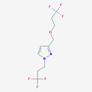 molecular formula C10H12F6N2O B3008348 3-[(3,3,3-trifluoropropoxy)methyl]-1-(3,3,3-trifluoropropyl)-1H-pyrazole CAS No. 1856027-37-6