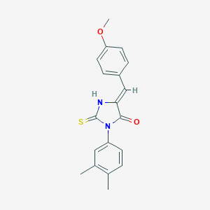 molecular formula C19H18N2O2S B300835 3-(3,4-Dimethylphenyl)-5-(4-methoxybenzylidene)-2-thioxo-4-imidazolidinone 