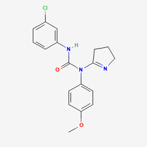 molecular formula C18H18ClN3O2 B3008352 3-(3-chlorophenyl)-1-(3,4-dihydro-2H-pyrrol-5-yl)-1-(4-methoxyphenyl)urea CAS No. 634164-44-6