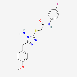 2-[[4-amino-5-[(4-methoxyphenyl)methyl]-1,2,4-triazol-3-yl]sulfanyl]-N-(4-fluorophenyl)acetamide