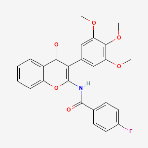 4-fluoro-N-[4-oxo-3-(3,4,5-trimethoxyphenyl)chromen-2-yl]benzamide