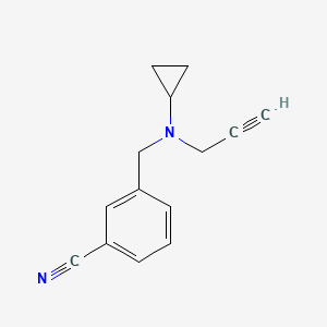3-{[Cyclopropyl(prop-2-yn-1-yl)amino]methyl}benzonitrile