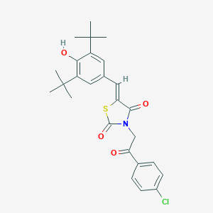 molecular formula C26H28ClNO4S B300836 (5Z)-3-[2-(4-chlorophenyl)-2-oxoethyl]-5-(3,5-di-tert-butyl-4-hydroxybenzylidene)-1,3-thiazolidine-2,4-dione 