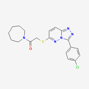 molecular formula C19H20ClN5OS B3008362 1-(Azepan-1-yl)-2-((3-(4-chlorophenyl)-[1,2,4]triazolo[4,3-b]pyridazin-6-yl)thio)ethanone CAS No. 852373-02-5