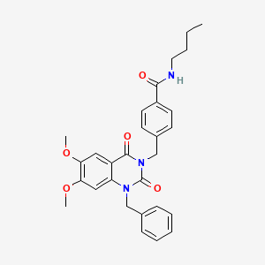 molecular formula C29H31N3O5 B3008365 4-((1-benzyl-6,7-dimethoxy-2,4-dioxo-1,2-dihydroquinazolin-3(4H)-yl)methyl)-N-butylbenzamide CAS No. 1216720-46-5