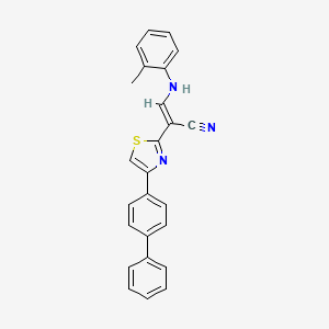 (2E)-2-[4-(biphenyl-4-yl)-1,3-thiazol-2-yl]-3-[(2-methylphenyl)amino]prop-2-enenitrile
